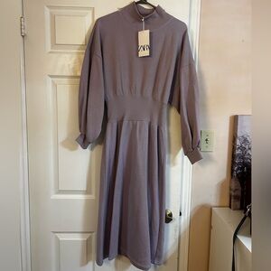 Zara Women's Lavender Long Sleeve Dress (Brand New/Never Worn)